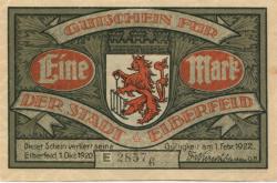 Elberfeld (heute: Wuppertal) - Stadt - 1.10.1920 - 1.2.1922 - 1 Mark
