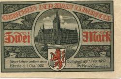 Elberfeld (heute: Wuppertal) - Stadt - 1.10.1920 - 1.2.1922 - 2 Mark