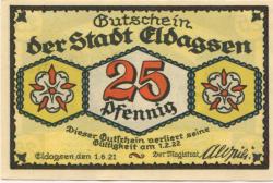 Eldagsen (heute: Springe) - Stadt - 1.6.1921 - 12.1922 - 25 Pfennig