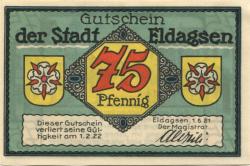 Eldagsen (heute: Springe) - Stadt - 1.6.1921 - 1.2.1922 - 75 Pfennig