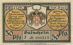 Ellrich - Stadt - 1.9.1921 - 50 Pfennig