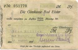 Elster (Bad) - Gemeinde - 13.8.1923 - 1 Million Mark