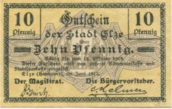 Elze - Stadt - Juni 1917 - 15.10.1919 - 10 Pfennig