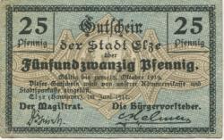 Elze - Stadt - Juni 1917 - 15.10.1919 - 25 Pfennig