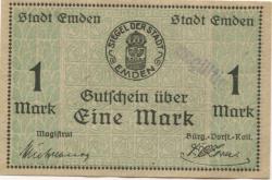 Emden - Stadt - - 1.2.1919 - 1 Mark