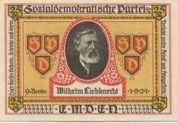 Emden - Sozialdemokratische Partei Deutschland - 9.11.1921 - 25 Pfennig