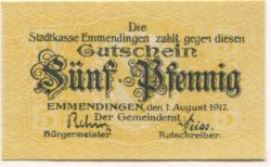 Emmendingen - Stadt - 1.8.1917 - 5 Pfennig
