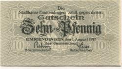Emmendingen - Stadt - 1.8.1917 - 10 Pfennig