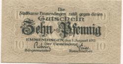 Emmendingen - Stadt - 1.8.1917 - 10 Pfennig