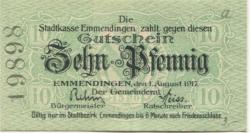 Emmendingen - Stadt - 1.8.1917 - 10 Pfennig