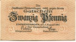 Emmendingen - Stadt - 1.8.1917 - 20 Pfennig