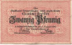 Emmendingen - Stadt - 1.8.1917 - 20 Pfennig