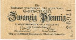 Emmendingen - Stadt - 1.8.1917 - 20 Pfennig