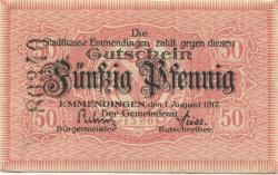 Emmendingen - Stadt - 1.8.1917 - 50 Pfennig