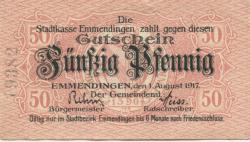 Emmendingen - Stadt - 1.8.1917 - 50 Pfennig