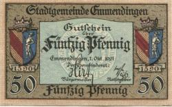 Emmendingen - Stadt - 1.10.1921 - 50 Pfennig