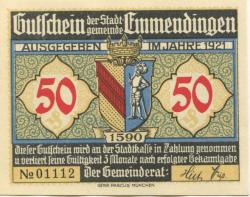 Emmendingen - Stadt - 1921 - 50 Pfennig