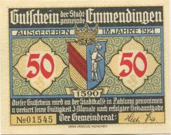 Emmendingen - Stadt - 1921 - 50 Pfennig