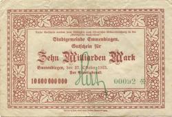 Emmendingen - Stadt - 27.10.1923 - 10 Milliarden Mark