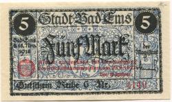 Ems (Bad) - Stadt - 23.9.1922 - 5 Mark