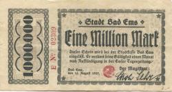 Ems (Bad) - Stadt - 15.8.1923 - 1 Million Mark