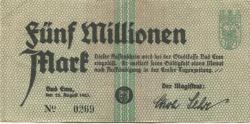 Ems (Bad) - Stadt - 25.8.1923 - 5 Millionen Mark