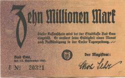 Ems (Bad) - Stadt - 15.9.1923 - 10 Millionen Mark 