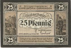 Eppelborn-Dirmingen - Bürgermeisterei - 15.2.1921 - 25 Pfennig