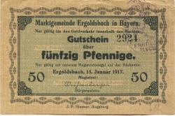Ergoldsbach - Marktgemeinde - 15.1.1917 - 50 Pfennig