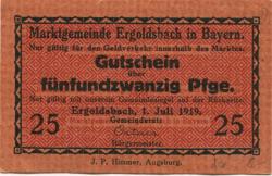 Ergoldsbach - Marktgemeinde - 1.7.1919 - 25 Pfennig 