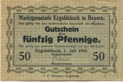 Ergoldsbach - Marktgemeinde - 1.7.1919 - 50 Pfennig