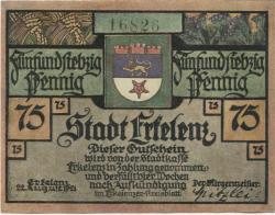 Erkekenz - Stadt - 22.8.1921 - 75 Pfennig
