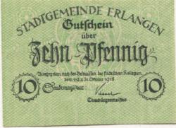 Erlangen - Stadt - 29., 31.10.1918 - 10 Pfennig 