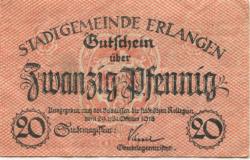 Erlangen - Stadt - 29., 31.10.1918 - 20 Pfennig