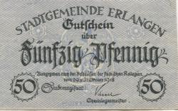 Erlangen - Stadt - 29., 31.10.1918 - 50 Pfennig 