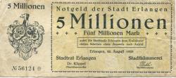 Erlangen - Stadt - 20.8.1923 - 5 Millionen Mark