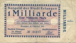 Erlangen - Stadt - 24.10.1923 - 1 Milliarde Mark