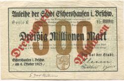 Eschershausen - Stadt - 6.10.1923 - 300 Millionen Mark 