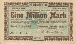 Essen - Konsumverein Eintracht eGmbH  - 23.8.1923 - 2 Millionen Mark 