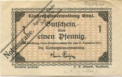 Ettal - Klostergut - - April - Ende Juli 1919 - 1 Pfennig