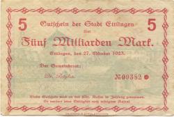 Ettlingen - Stadt - 27.10.1923 - 5 Milliarden Mark