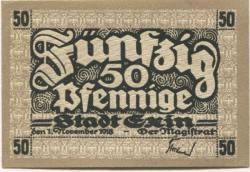 Exin (heute: PL-Kcynia) - Stadt - 1.11.1918 - 1.4.1921 - 50 Pfennig 