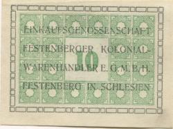 Festenberg (heute: PL-Twardogora) - Einkaufsgenossenschaft Festenberger Kolonialwarenhändler eGmbH - -- - 10 Pfennig 