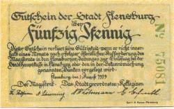 Flensburg - Stadt - 1.8.1919 - 50 Pfennig 