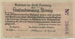 Flensburg - Stadt - 16.1.1920 - 25 Pfennig 