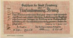 Flensburg - Stadt - 16.1.1920 - 25 Pfennig 