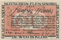 Flensburg - Stadt - 16.1.1920 - 50 Pfennig 