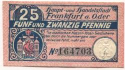 Frankfurt - Stadt - 3.6.1920 - 25 Pfennig
