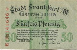 Frankfurt - Stadt - 1.5.1917 - 50 Pfennig 
