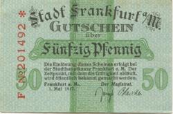 Frankfurt - Stadt - 1.5.1917 - 50 Pfennig 